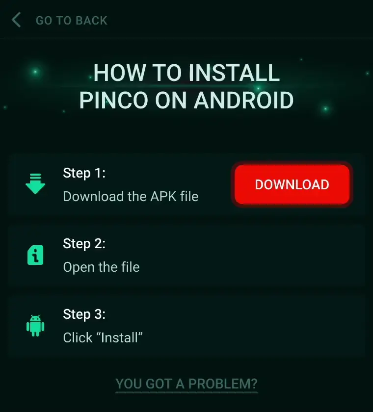 how to install official pinco app