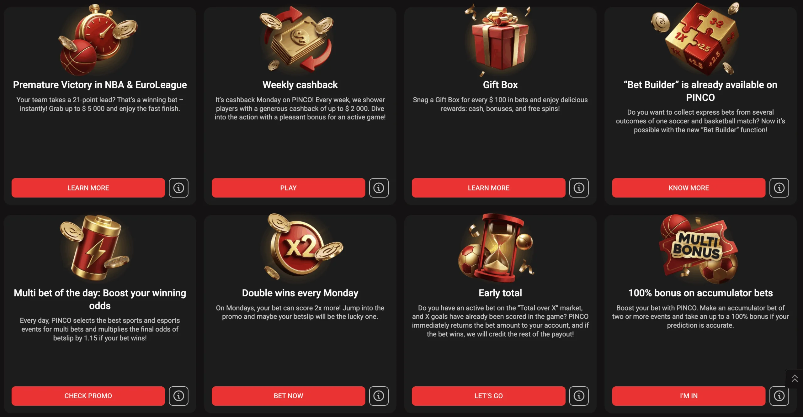 pinco online welcome bonus