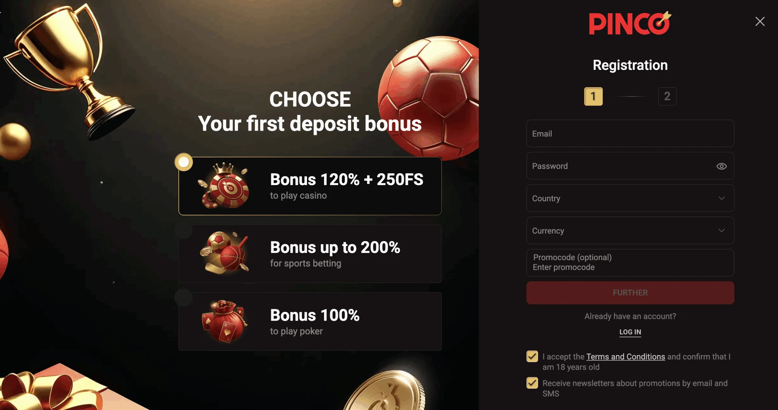 pinco online registration